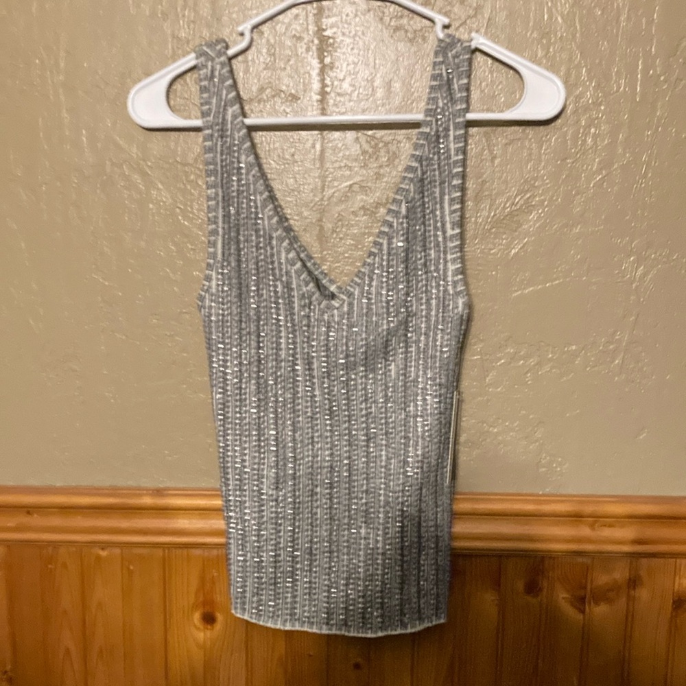 Romeo & Juliet Couture Silver Sleeveless Top